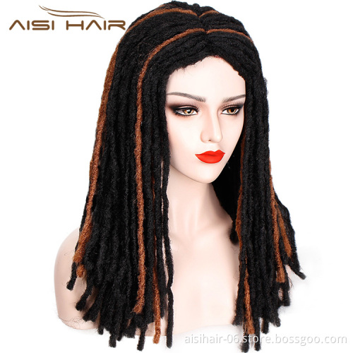 Aisi Hair Synthetic Wigs For Black Wome Afro Crochet Braids Twist Jumbo Dreadlocks Faux Locs Hairstyle Long Mixed Colors Wigs